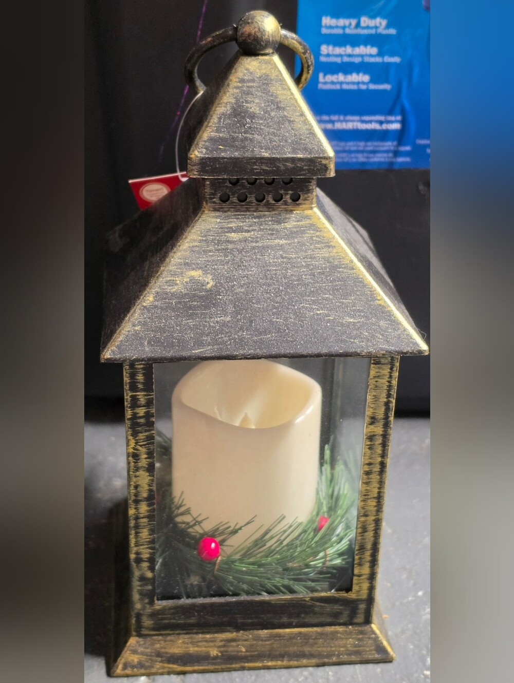 Festive Holiday Winter Flame Free Candle Lantern & Timer - 2022